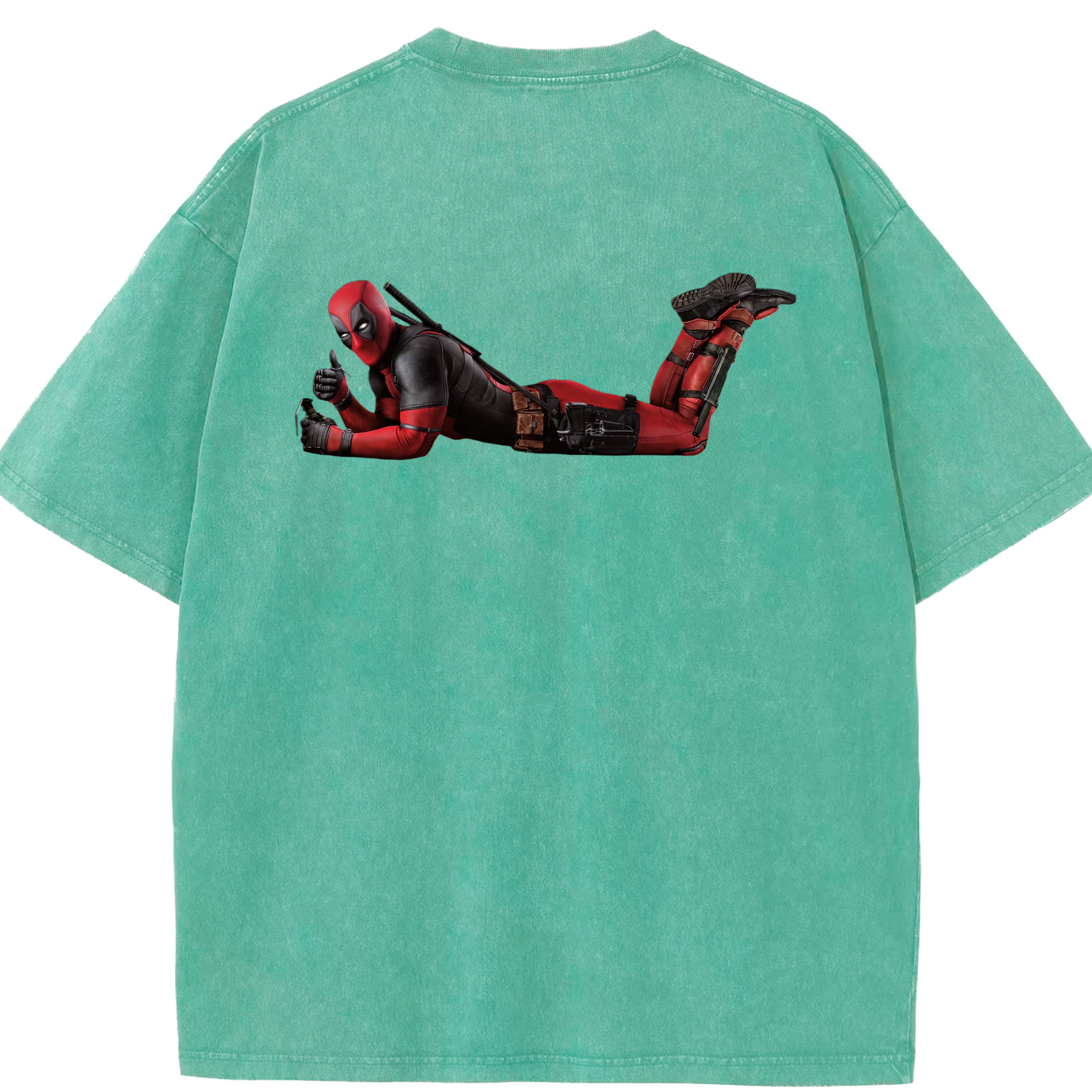 （画像用） Deadpool デッドプール 綿100% ヴィンテージ風 半袖Tシャツ（背面プリント）